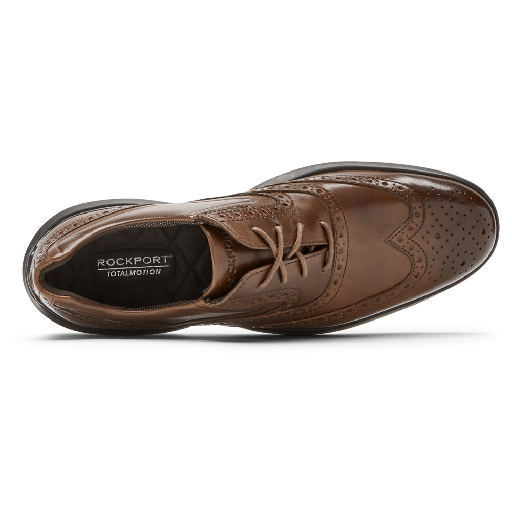 Zapatos Con Cordones Rockport Hombre Mexico - Total Motion Advance Wingtip Marrom - HPRXN5136